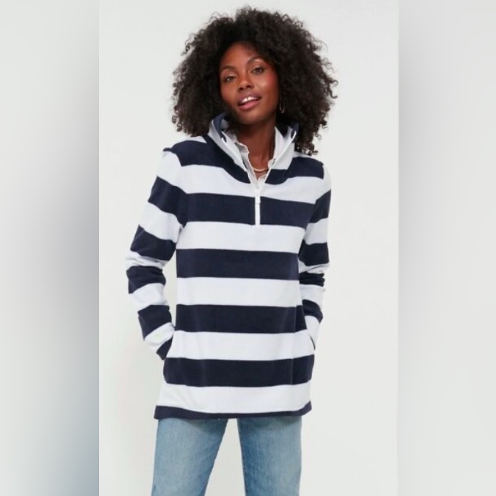 Dudley Stephens NEW Navy White Wide Stripe Prospect Nautical Pullover Size M